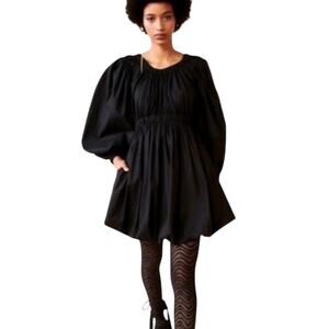 ULLA JOHNSON Black Martine Bubble Hem Dress Size 4 S